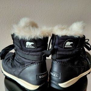 Sorel Black Winter Boots with Fur Trim